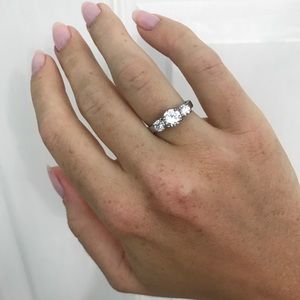 Costume jewelry engagement diamond ring